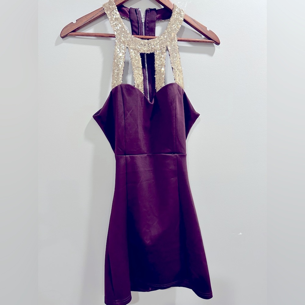 Tobi Purple Party bodycon cut out dress